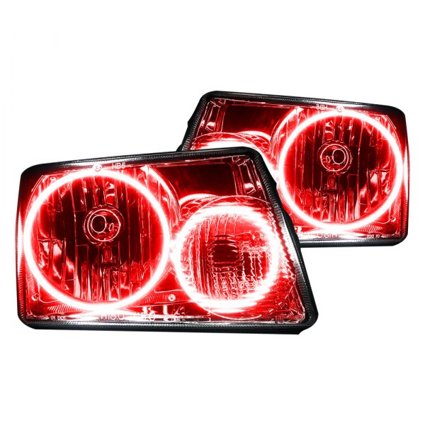 Oracle Lighting® - Chrome Crystal Headlights with Red SMD LED Halos Preinstalled, Ford Ranger