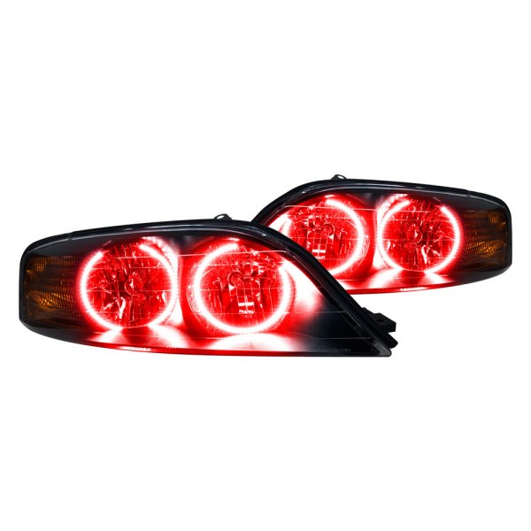 Oracle Lighting® - Chrome Crystal Headlights with Red SMD LED Halos Preinstalled, Lincoln LS