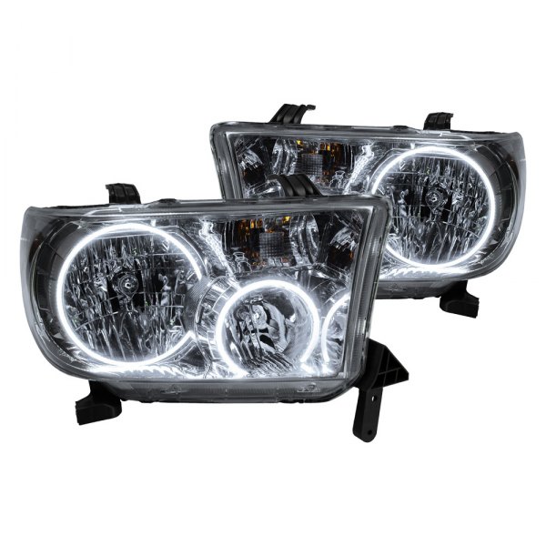 Oracle Lighting® - Chrome Crystal Headlights with White SMD LED Halos Preinstalled, Toyota Sequoia