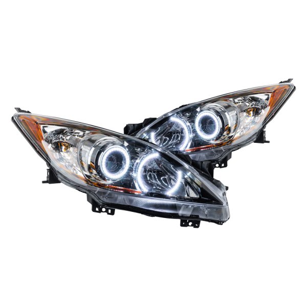 Oracle Lighting® - Chrome Projector Headlights with White SMD LED Halos Preinstalled, Mazda 3