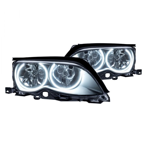 Oracle Lighting® - Black Crystal Headlights with White SMD LED Halos Preinstalled, BMW 3-Series