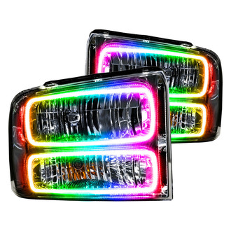 Oracle Lighting® - Chrome Crystal Headlights with ColorSHIFT SMD LED Halos Preinstalled
