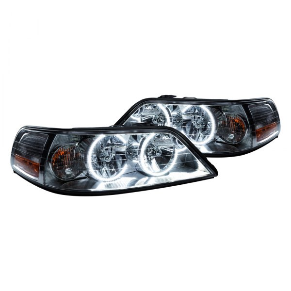 Oracle Lighting® - Chrome Crystal Headlights with White SMD LED Halos Preinstalled, Lincoln Town Car
