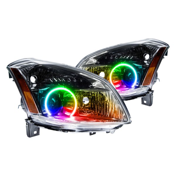 Oracle Lighting® - Chrome Projector Headlights with ColorSHIFT SMD LED Halos Preinstalled, Nissan Maxima