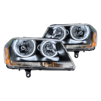 Oracle Lighting® - Black Crystal Headlights with White SMD LED Halos Preinstalled
