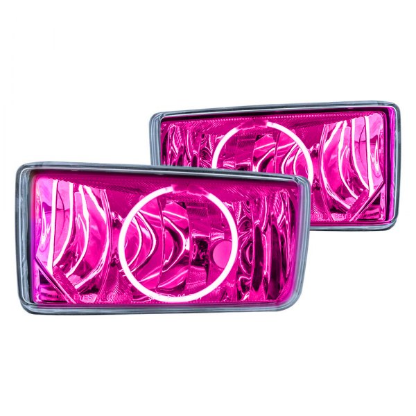 Oracle Lighting® - Chrome Factory Style Fog Lights with Pink SMD LED Halos Preinstalled