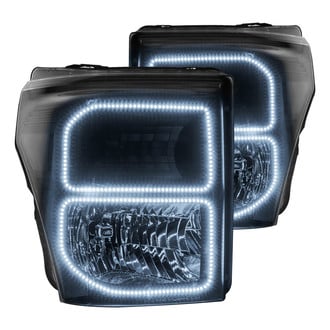 Oracle Lighting® - Black Crystal Headlights with White SMD LED Halos Preinstalled