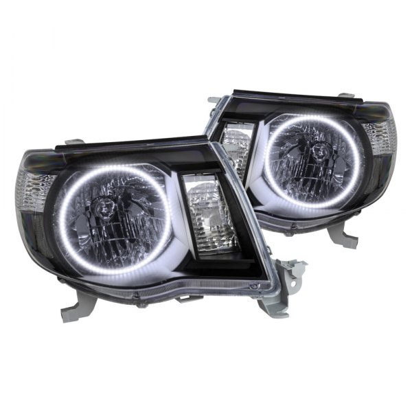 Oracle Lighting® - Black Crystal Headlights with White SMD LED Halos Preinstalled, Toyota Tacoma