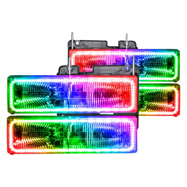 Oracle Lighting® - Chrome Crystal Headlights with ColorSHIFT SMD LED Halos Preinstalled, Chevy Suburban