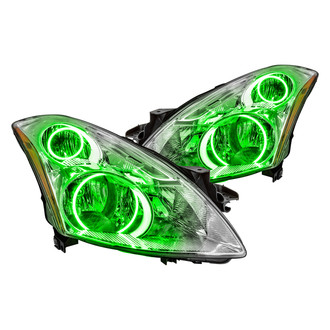 Oracle Lighting® - Chrome Crystal Headlights with Green SMD LED Halos Preinstalled