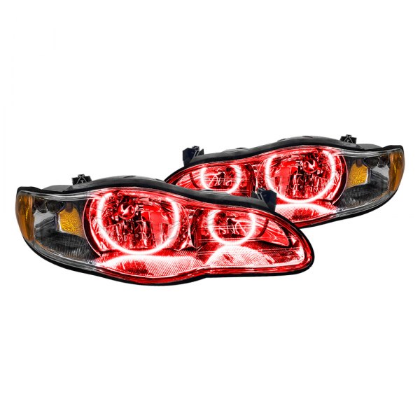 Oracle Lighting® - Chrome Crystal Headlights with Red SMD LED Halos Preinstalled, Chevy Monte Carlo