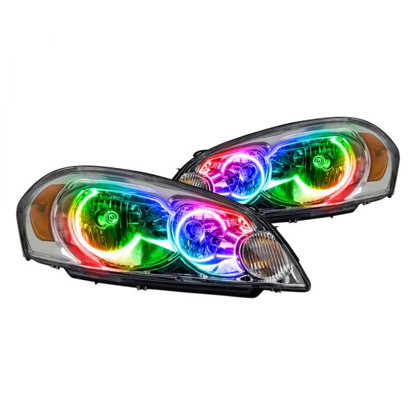 Oracle Lighting® - Chrome Crystal Headlights with ColorSHIFT 2.0 SMD LED Halos Preinstalled, Chevy Impala