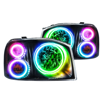 Oracle Lighting® - Black Crystal Headlights with ColorSHIFT SMD LED Halos Preinstalled