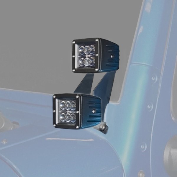 Oracle Lighting® - A-Pillar 3" 4x20W Square Spot Beam LED Light Kit, Jeep Wrangler