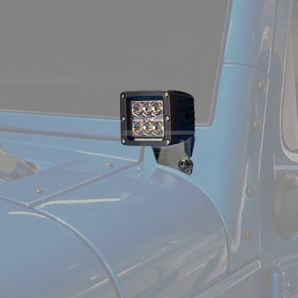 Oracle Lighting® - A-Pillar Side Bolt Mount 3" 2x20W Square Spot Beam LED Light Kit, Jeep Wrangler