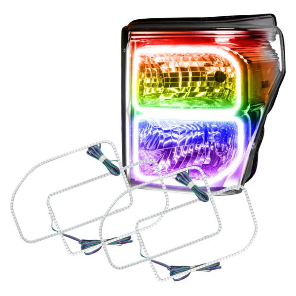 Oracle Lighting® - SMD Square ColorSHIFT BC1 Dual Halo kit for Headlights