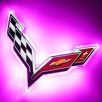 Oracle Lighting® - "Corvette" Pink LED Illuminated Rear Emblem