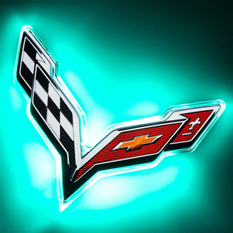 Oracle Lighting® - "Corvette" Aqua LED Illuminated Rear Emblem