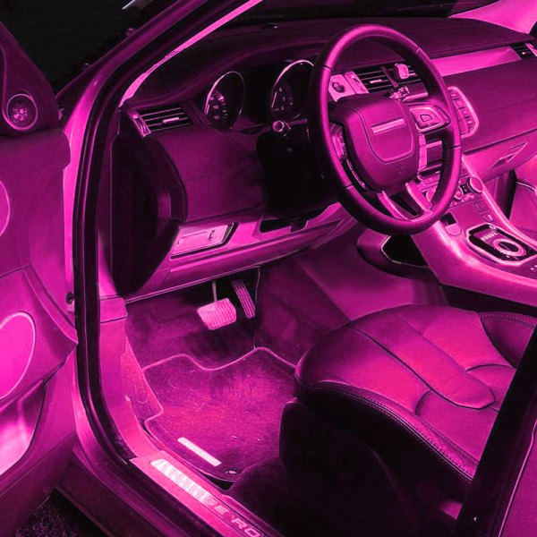 pink car interior lights