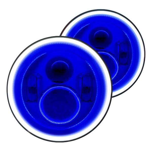 Oracle Lighting® - 7" Round Chrome Projector LED Headlights with Blue Plasma Halos Preinstalled