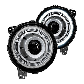 Oracle Lighting® - 7" Round Satin Silver Oculus™ Halo Projector Bi-LED Headlights