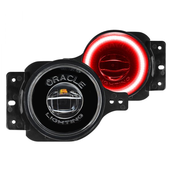 Oracle Lighting® - Halo Projector LED Fog Lights with Red Premium ORACLE Halo Pre-installed