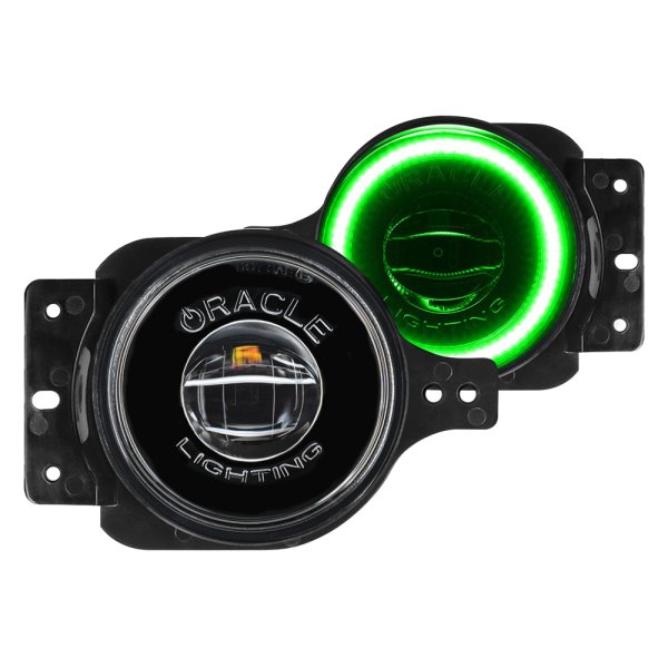 Oracle Lighting® - Halo Projector LED Fog Lights with Green Premium ORACLE Halo Pre-installed