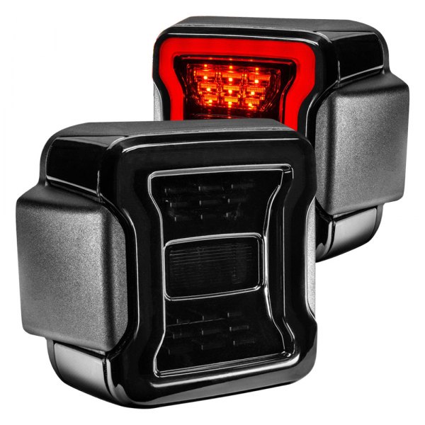 Oracle Lighting® - Black/Smoke Fiber Optic LED Tail Lights, Jeep Wrangler