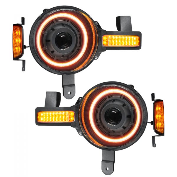 Oracle Lighting® - Oculus™ Series Black Projector Headlights with Amber SMD LED Halos Preinstalled