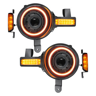 Oracle Lighting® - Oculus™ Series Black Projector Headlights with Amber SMD LED Halos Preinstalled