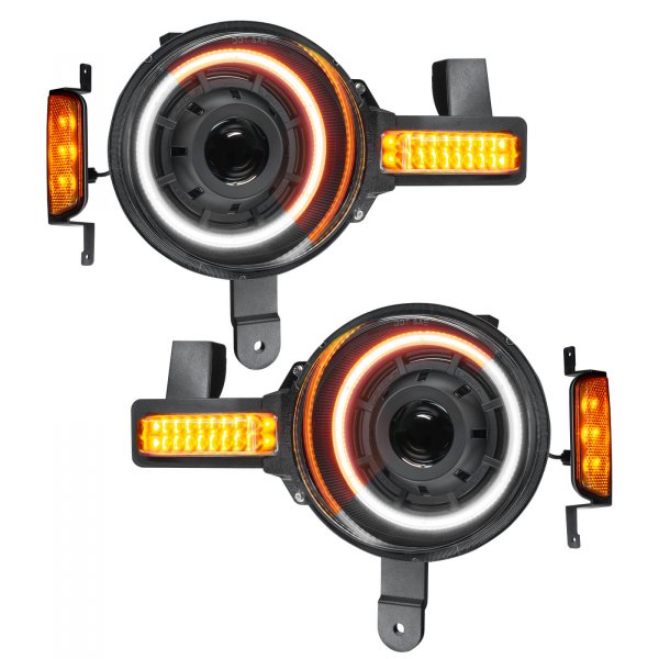 Oracle Lighting® - Oculus™ Series Black Projector Headlights with Amber/White SMD LED Halos Preinstalled