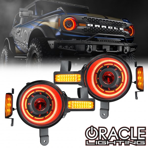Oracle Lighting® - Oculus™ Series Black Projector Headlights with Dynamic ColorSHIFT SMD LED Halos Preinstalled