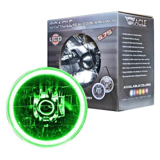 Oracle Lighting® - 5 3/4" Round Chrome Crystal Headlight with Green SMD Halo Preinstalled