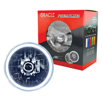 Oracle Lighting® - 7" Round Chrome Crystal Headlight with White SMD Halo Preinstalled