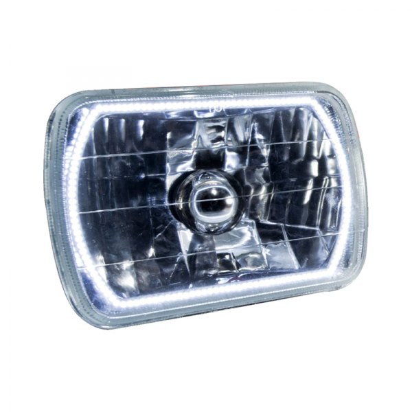 Oracle Lighting® - 7x6" Rectangular Chrome Crystal Headlight with White SMD Halo Preinstalled