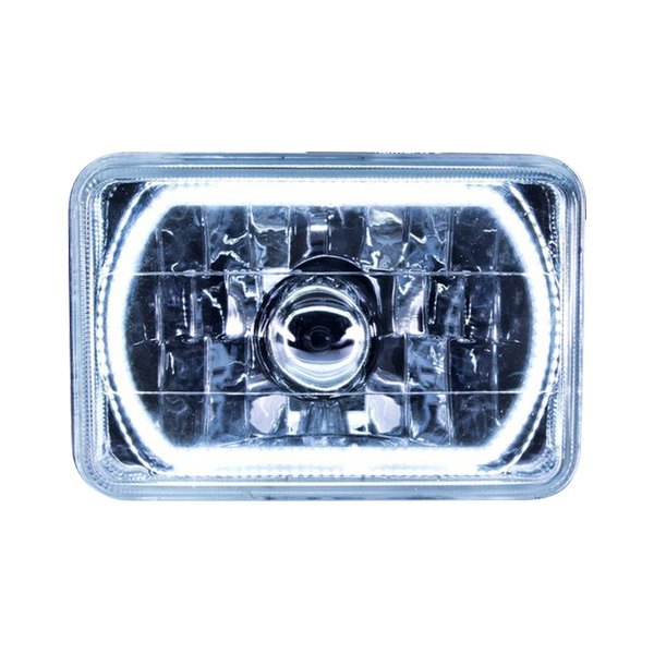 Oracle Lighting® - 4x6" Rectangular Chrome Crystal Headlight with White SMD Halo Preinstalled
