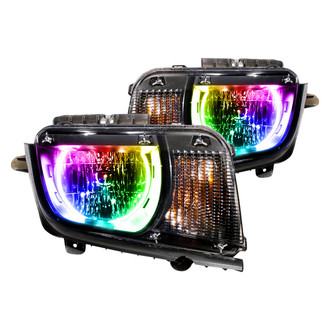 Oracle Lighting® - Black Crystal Headlights with ColorSHIFT 2.0 SMD LED Halos Preinstalled