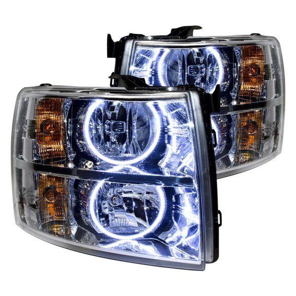 Oracle Lighting® - Chrome Crystal Headlights with White SMD LED Halos Preinstalled