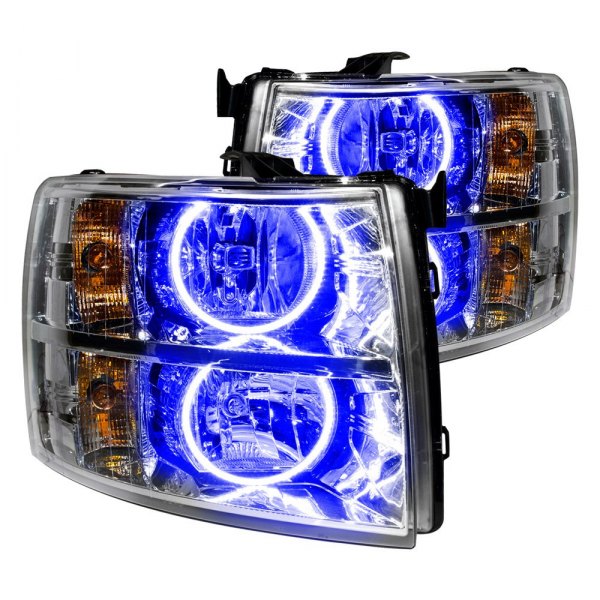 Oracle Lighting® - Chrome Crystal Headlights with Blue SMD LED Halos Preinstalled