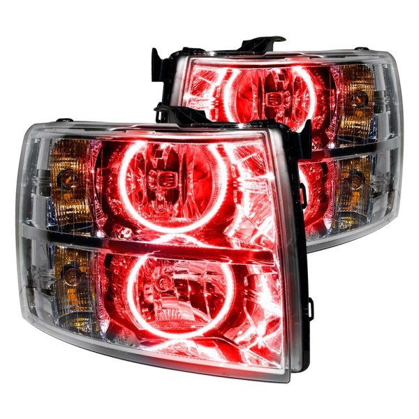 Oracle Lighting® - Chrome Crystal Headlights with Red SMD LED Halos Preinstalled