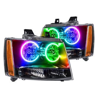 Oracle Lighting® - Black Crystal Headlights with ColorSHIFT 2.0 SMD LED Halos Preinstalled