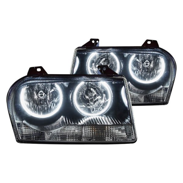 Oracle Lighting® - Chrome Crystal Headlights with White SMD LED Halos Preinstalled, Chrysler 300