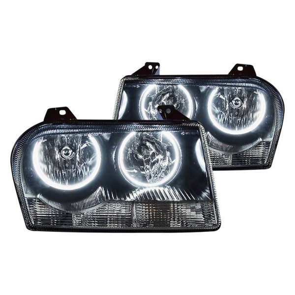 Oracle Lighting® - Chrome Crystal Headlights with White SMD LED Halos Preinstalled, Chrysler 300