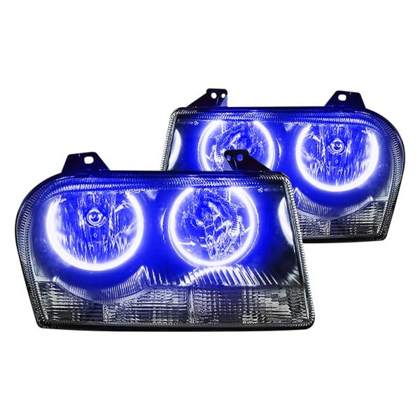 Oracle Lighting® - Chrome Crystal Headlights with Blue SMD LED Halos Preinstalled, Chrysler 300