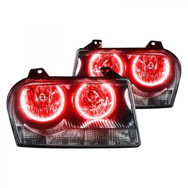 Oracle Lighting® - Chrome Crystal Headlights with Red SMD LED Halos Preinstalled, Chrysler 300
