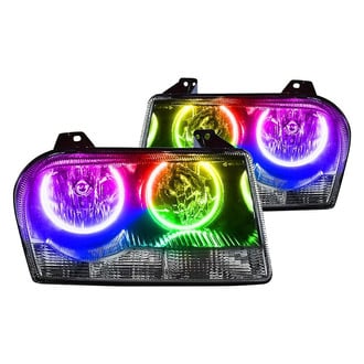Oracle Lighting® - Chrome Crystal Headlights with ColorSHIFT Bluetooth SMD LED Halos Preinstalled