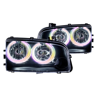 Oracle Lighting® - Black Crystal Headlights with ColorSHIFT SMD LED Halos Preinstalled