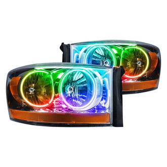 Oracle Lighting® - Chrome Crystal Headlights with ColorSHIFT Bluetooth SMD LED Halos Preinstalled