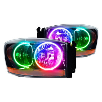 Oracle Lighting® - Black Crystal Headlights with ColorSHIFT-Simple SMD LED Halos Preinstalled