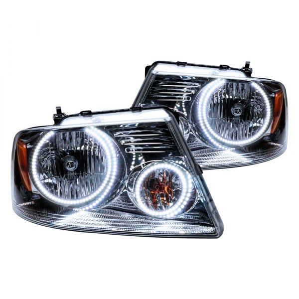 Oracle Lighting® - Chrome Crystal Headlights with White SMD LED Halos Preinstalled, Ford F-150